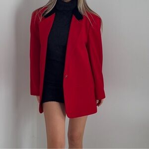 Sag Harbor Red and Black Women's Blazer